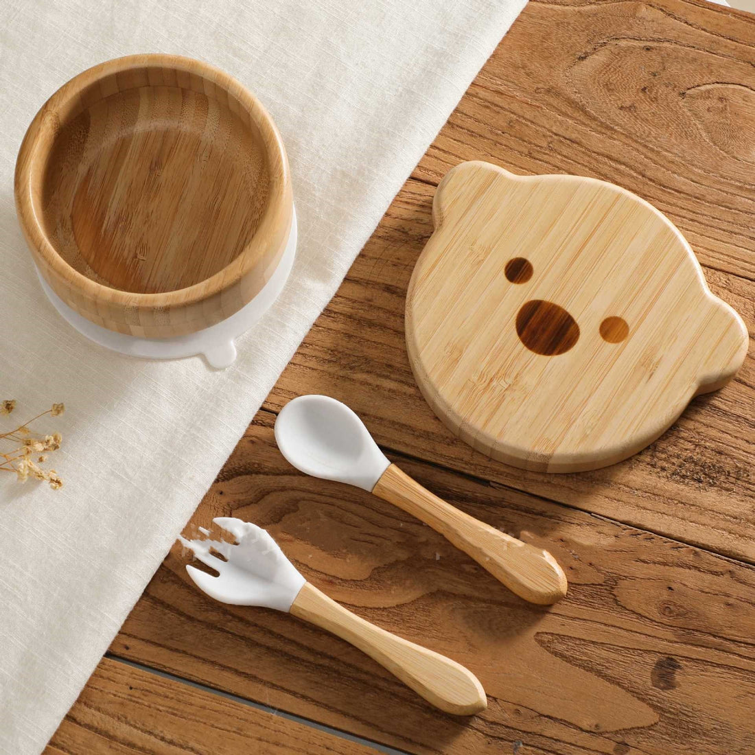 Bamboo Feeding Sucker Bowl